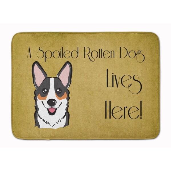 Carolines Treasures Tricolor Corgi Spoiled Dog Lives Here Machine Washable Memory Foam Mat BB1503RUG - main
